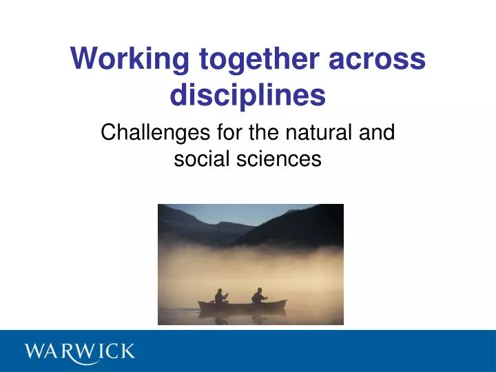 working together across disciplines