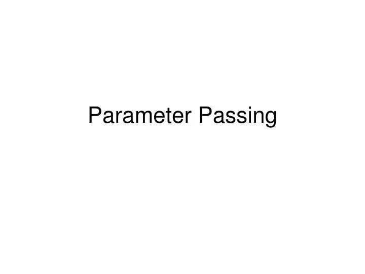 parameter passing