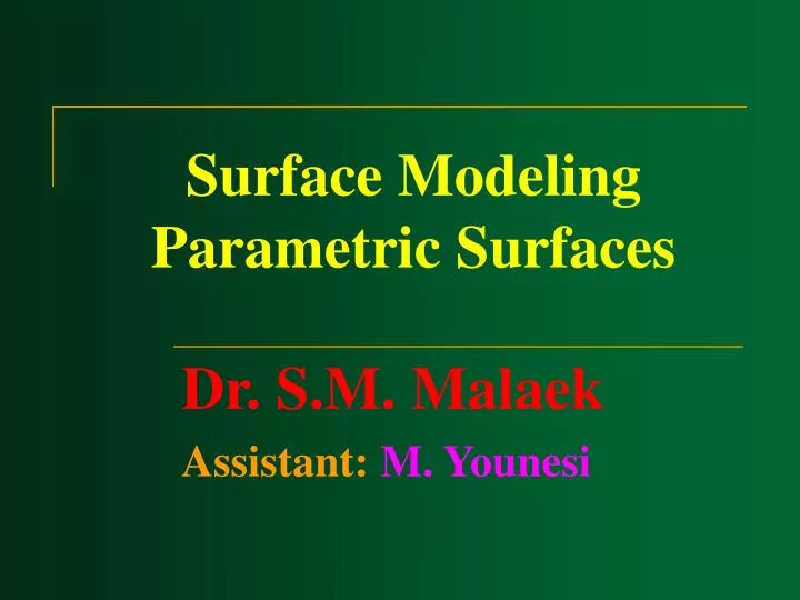 surface modeling parametric surfaces