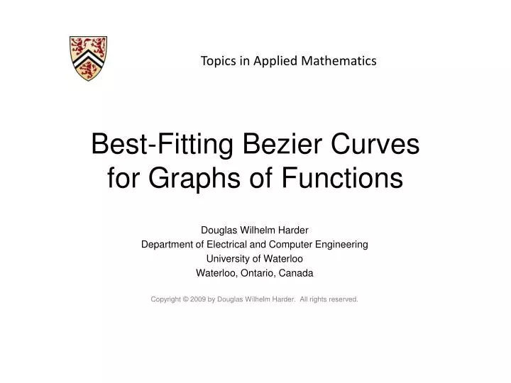 best fitting bezier curves for graphs of functions