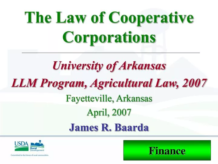 the law of cooperative corporations