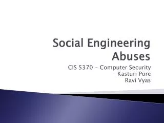 Social Engineering Abuses