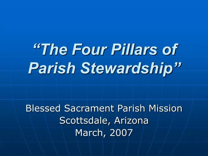the four pillars of parish stewardship