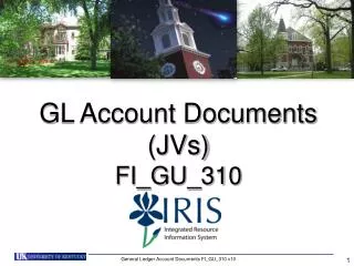 GL Account Documents (JVs) FI_GU_310