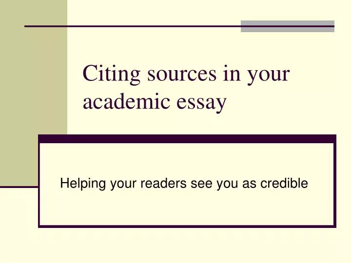 citing sources in your academic essay