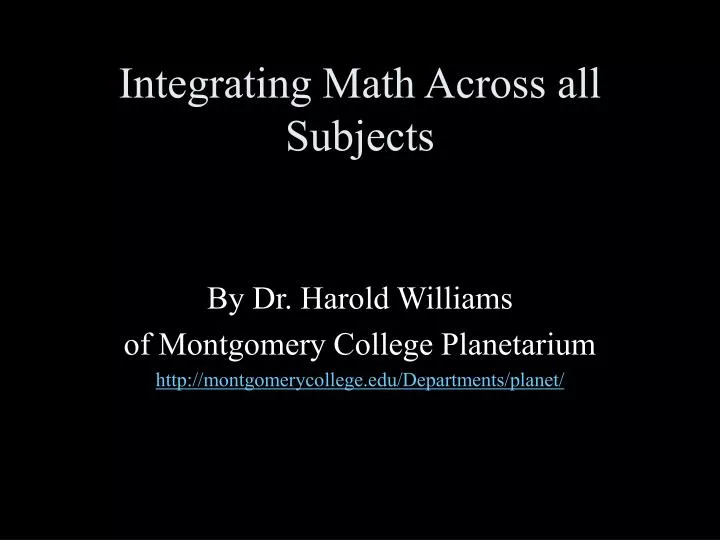 integrating math across all subjects