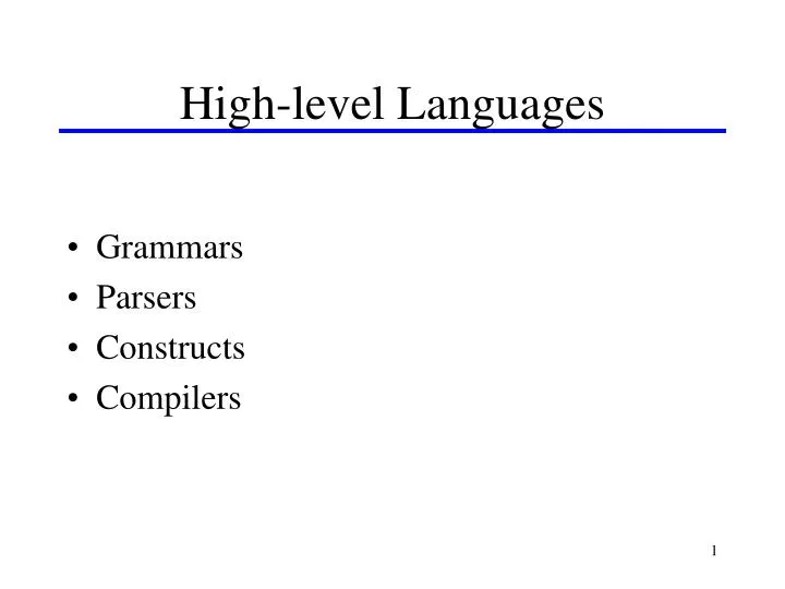 high level languages