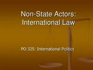 Non-State Actors: International Law