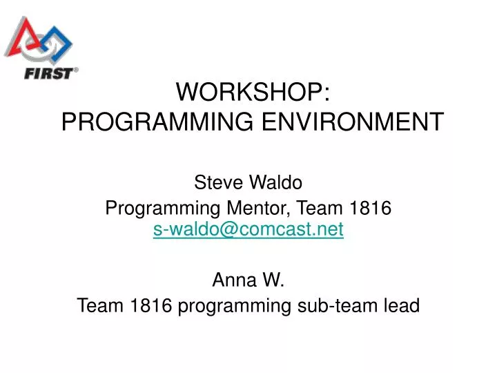 workshop programming environment