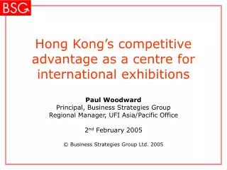 Hong Kong’s competitive advantage as a centre for international exhibitions
