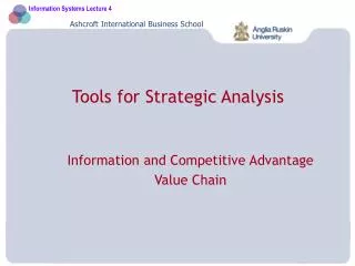 Tools for Strategic Analysis