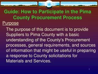 Guide: How to Participate in the Pima County Procurement Process