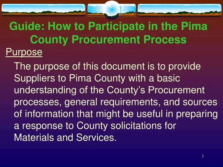 guide how to participate in the pima county procurement process