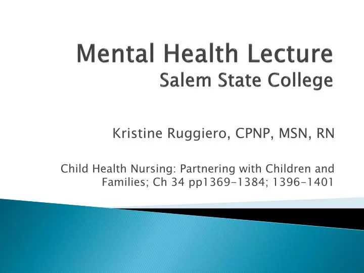 mental health lecture salem state college