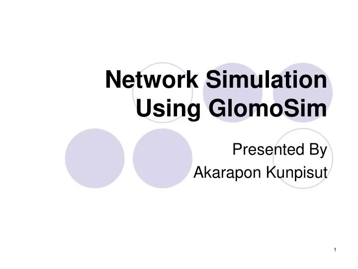 network simulation using glomosim