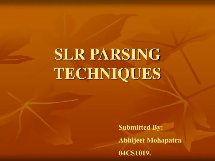 slr parsing techniques