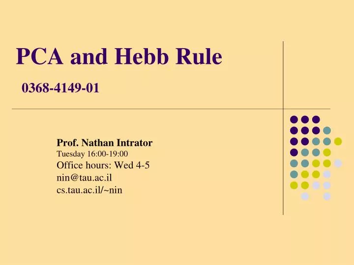 pca and hebb rule 0368 4149 01