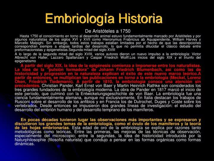 embriolog a historia
