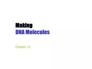 Making DNA Molecules