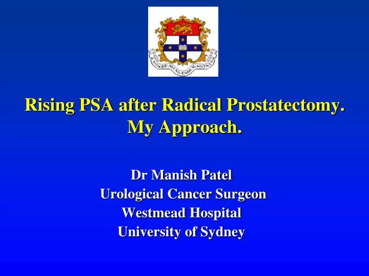 rising psa after radical prostatectomy my approach