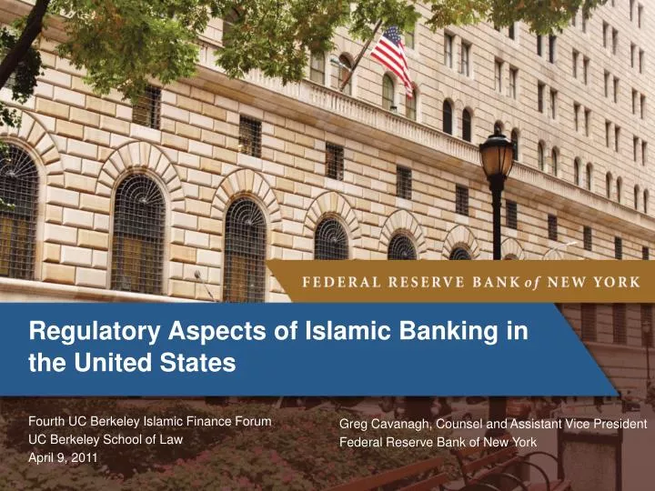 regulatory aspects of islamic banking in the united states