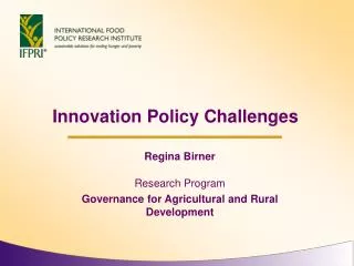 Innovation Policy Challenges