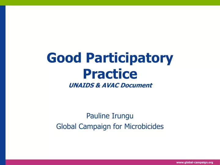 good participatory practice unaids avac document
