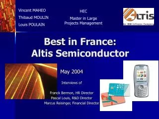 Best in France: Altis Semiconductor