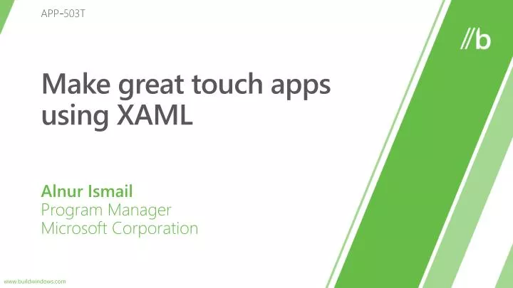 make great touch apps using xaml