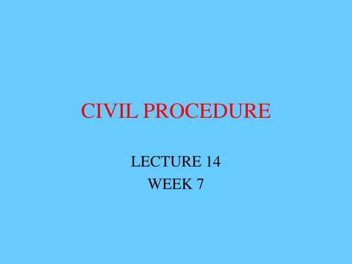 civil procedure