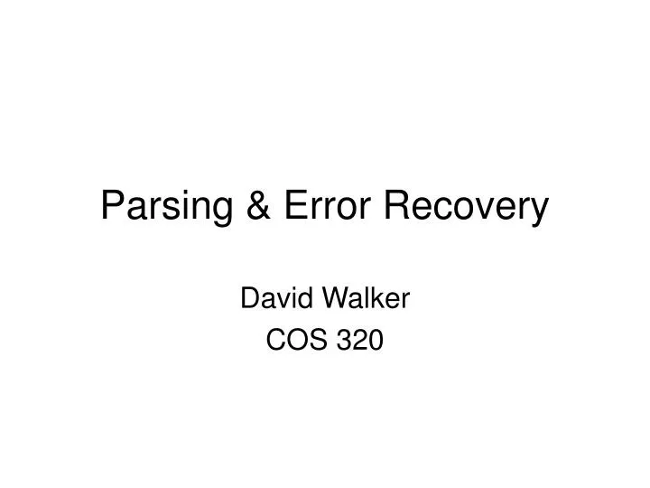 parsing error recovery