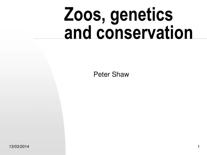 zoos genetics and conservation