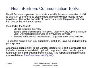 HealthPartners Communication Toolkit