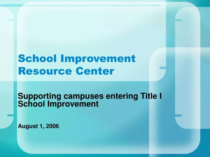 school improvement resource center