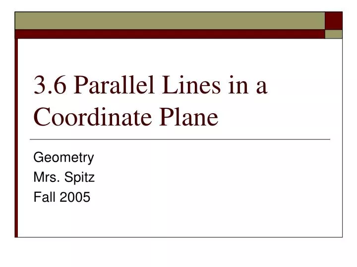 3 6 parallel lines in a coordinate plane