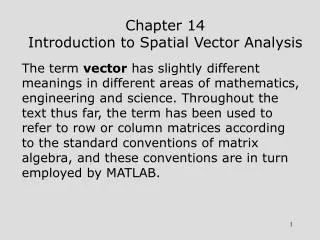 Chapter 14 Introduction to Spatial Vector Analysis