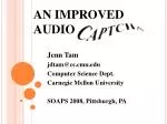AN IMPROVED AUDIO - slide 1