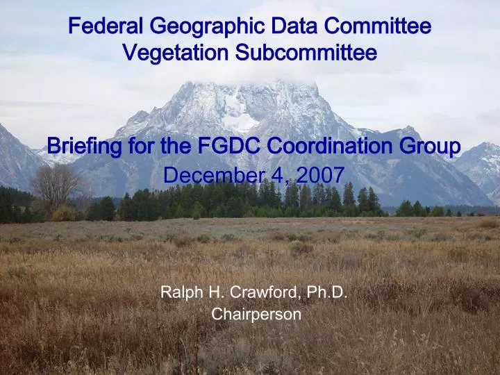 federal geographic data committee vegetation subcommittee
