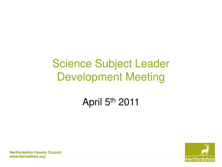 science subject leader development meeting