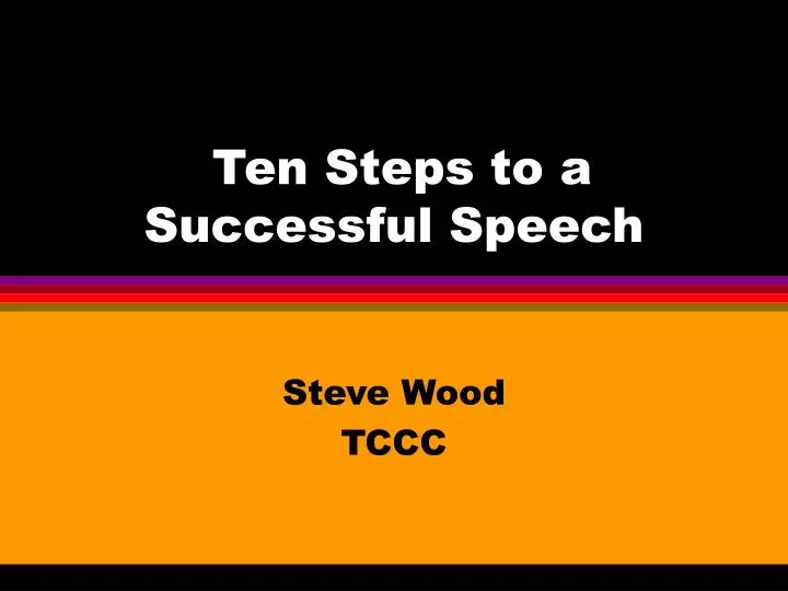 ten steps to a successful speech