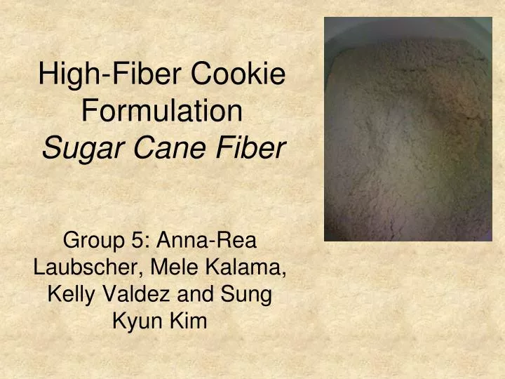 high fiber cookie formulation sugar cane fiber