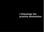 L’étiquetage des produits alimentaires - slide 1