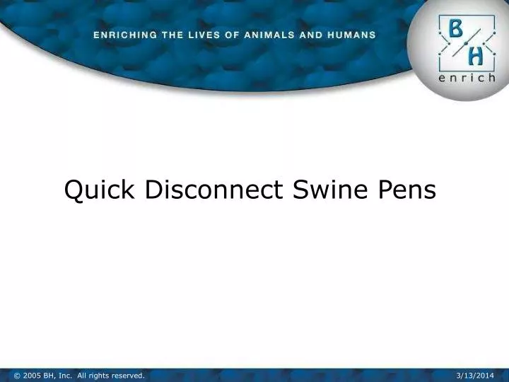 quick disconnect swine pens