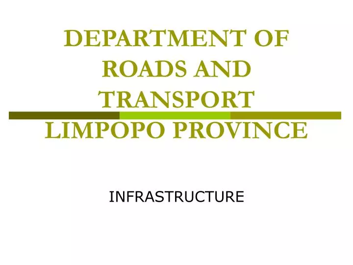 department of roads and transport limpopo province