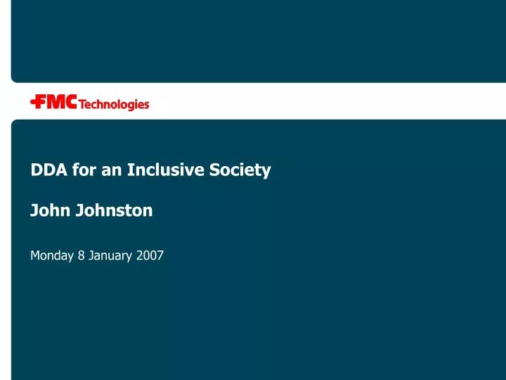 dda for an inclusive society john johnston
