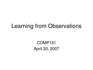 learning from observations