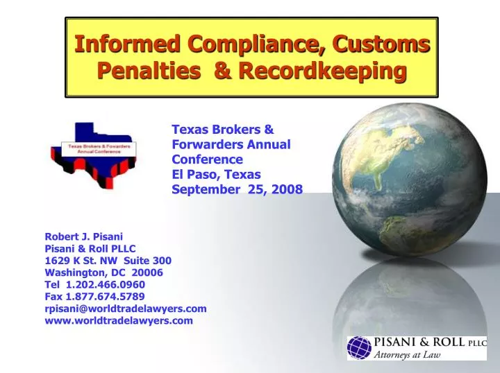 informed compliance customs penalties recordkeeping