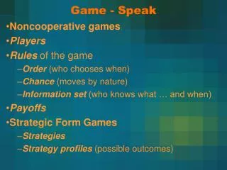 Game - Speak