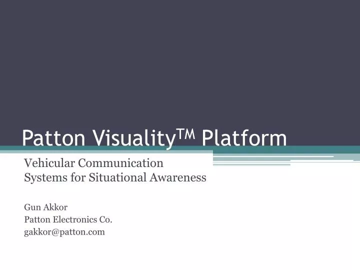 patton visuality tm platform