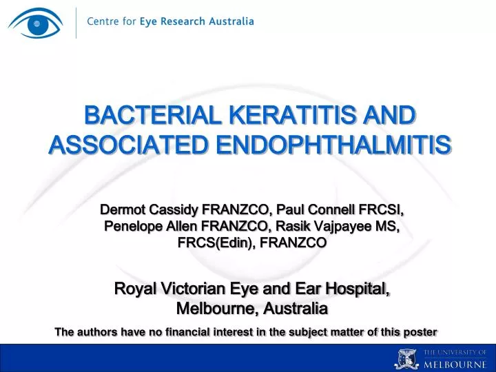 bacterial keratitis and associated endophthalmitis